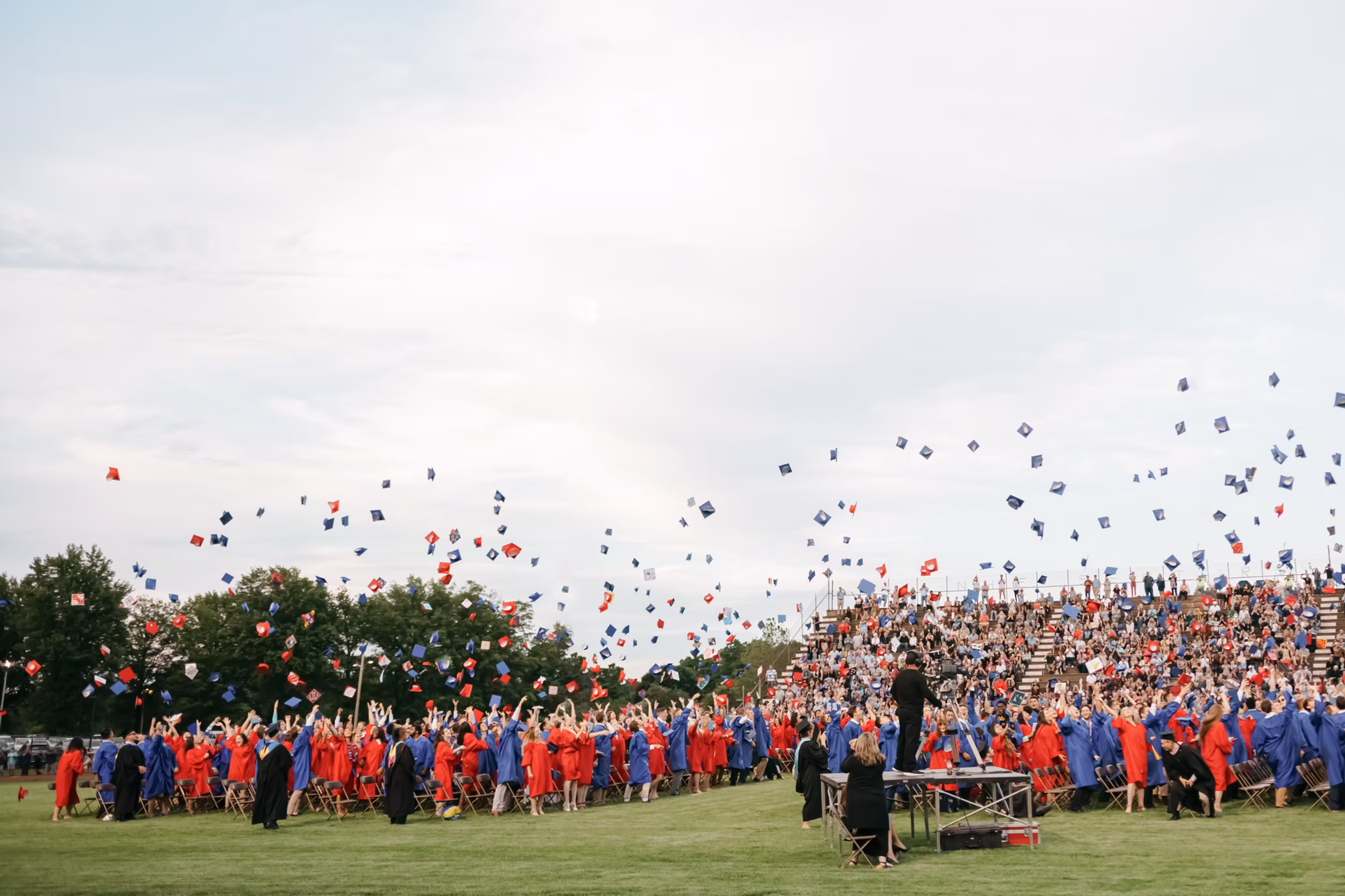 Fully packed stadium with thousands of visitors β graduation day.