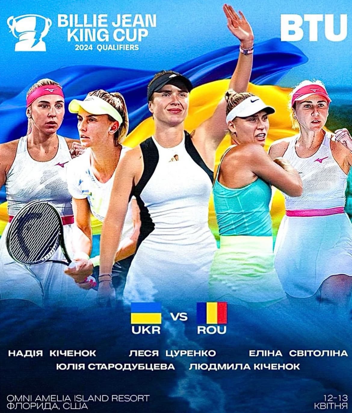Billie Jean King Cup news visual with Ukraine team context.